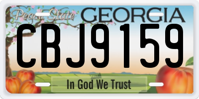 GA license plate CBJ9159