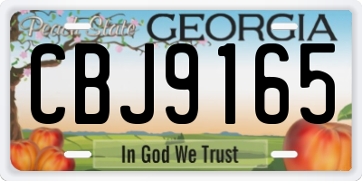 GA license plate CBJ9165