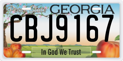 GA license plate CBJ9167