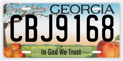 GA license plate CBJ9168