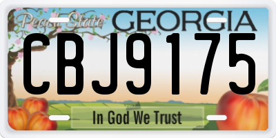 GA license plate CBJ9175