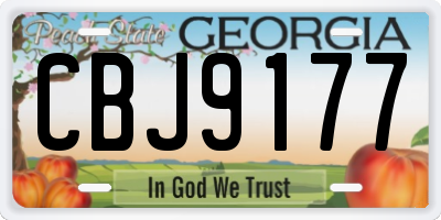 GA license plate CBJ9177