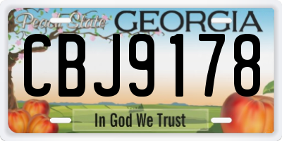 GA license plate CBJ9178