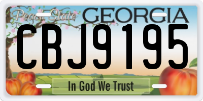 GA license plate CBJ9195