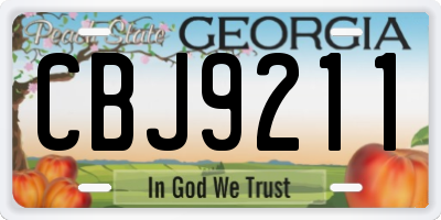 GA license plate CBJ9211