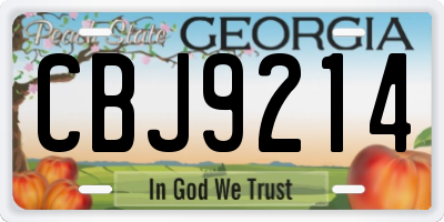 GA license plate CBJ9214