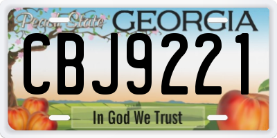 GA license plate CBJ9221