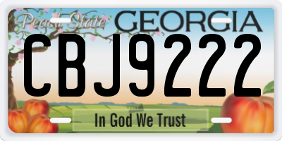 GA license plate CBJ9222