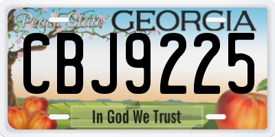 GA license plate CBJ9225