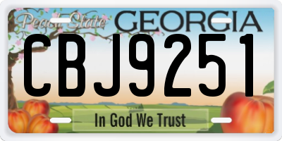 GA license plate CBJ9251