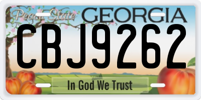 GA license plate CBJ9262