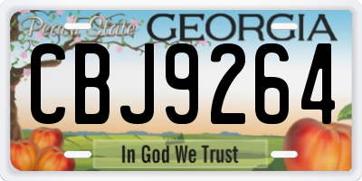 GA license plate CBJ9264