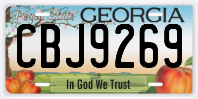 GA license plate CBJ9269