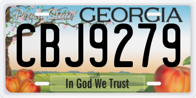 GA license plate CBJ9279