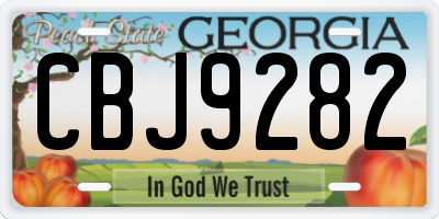 GA license plate CBJ9282