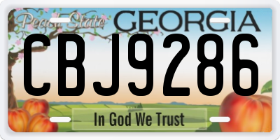 GA license plate CBJ9286