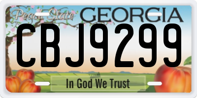 GA license plate CBJ9299