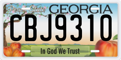 GA license plate CBJ9310