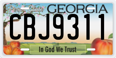 GA license plate CBJ9311