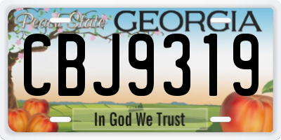 GA license plate CBJ9319