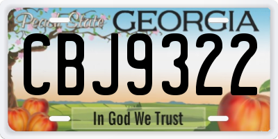 GA license plate CBJ9322
