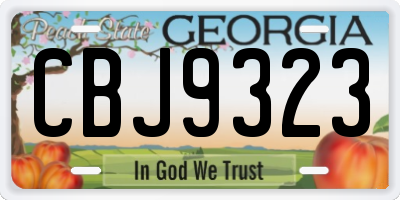 GA license plate CBJ9323