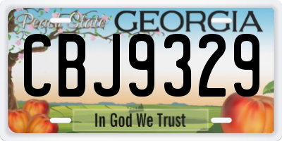 GA license plate CBJ9329