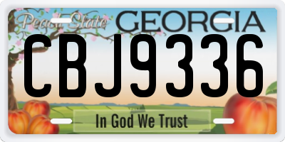 GA license plate CBJ9336