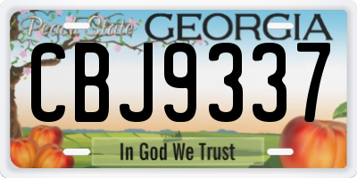 GA license plate CBJ9337