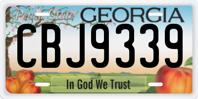 GA license plate CBJ9339