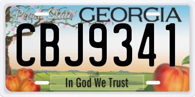 GA license plate CBJ9341