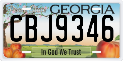 GA license plate CBJ9346