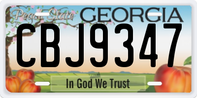 GA license plate CBJ9347