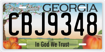 GA license plate CBJ9348