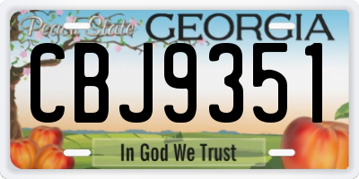 GA license plate CBJ9351