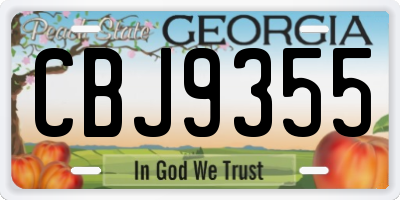 GA license plate CBJ9355