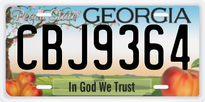 GA license plate CBJ9364