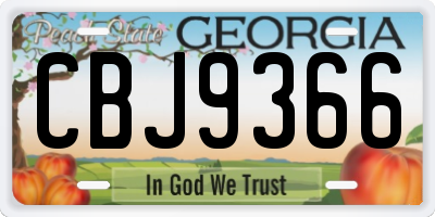GA license plate CBJ9366