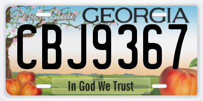 GA license plate CBJ9367
