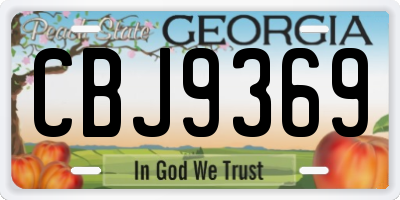 GA license plate CBJ9369