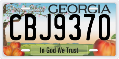 GA license plate CBJ9370