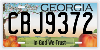 GA license plate CBJ9372