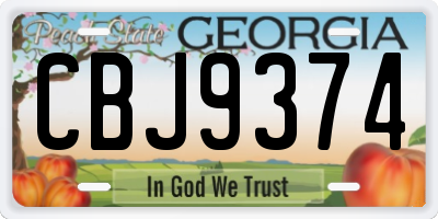GA license plate CBJ9374
