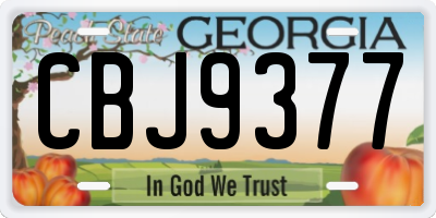 GA license plate CBJ9377