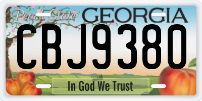 GA license plate CBJ9380