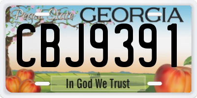 GA license plate CBJ9391