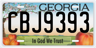 GA license plate CBJ9393