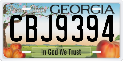 GA license plate CBJ9394