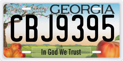 GA license plate CBJ9395