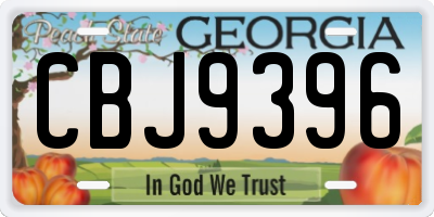 GA license plate CBJ9396